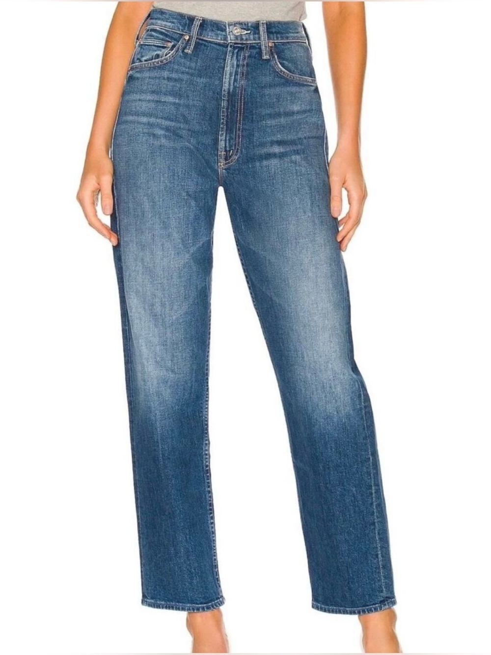 Mother Superior High waisted study hover jeans in "Treating Myself" wash